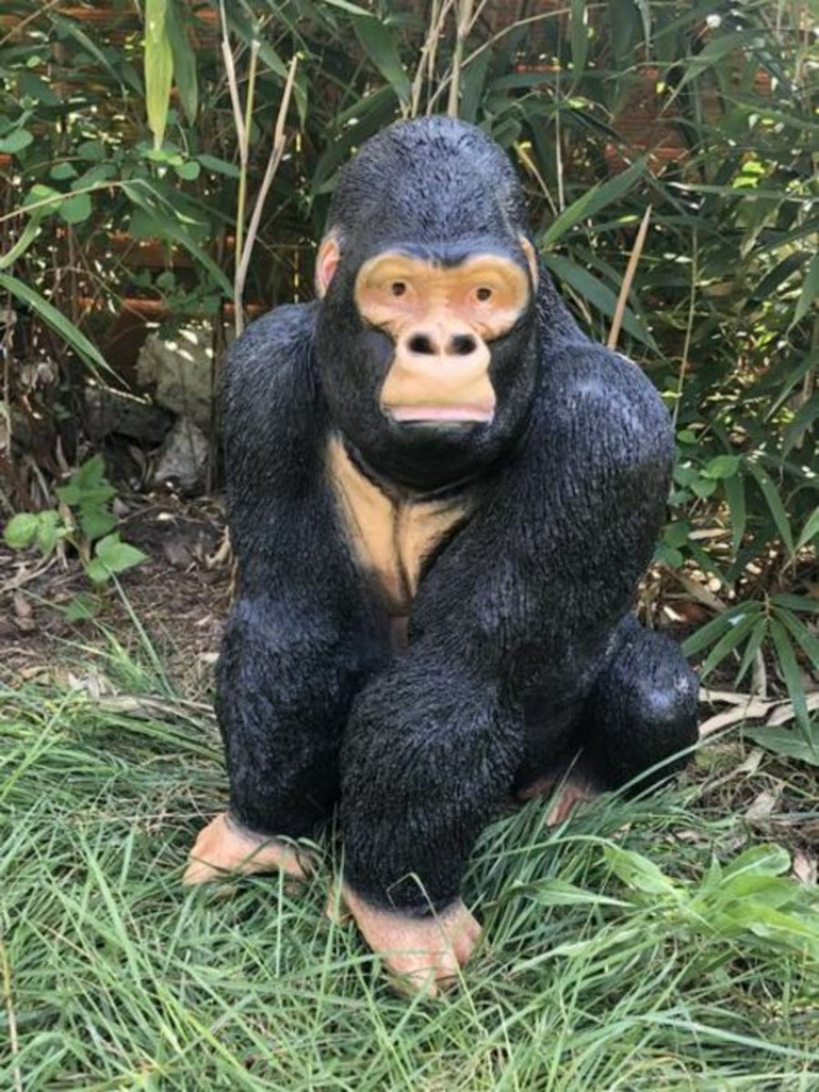 XL Premium Gorilla 60cm hoch Affe Garten Deko Figur Dekofigur Firma