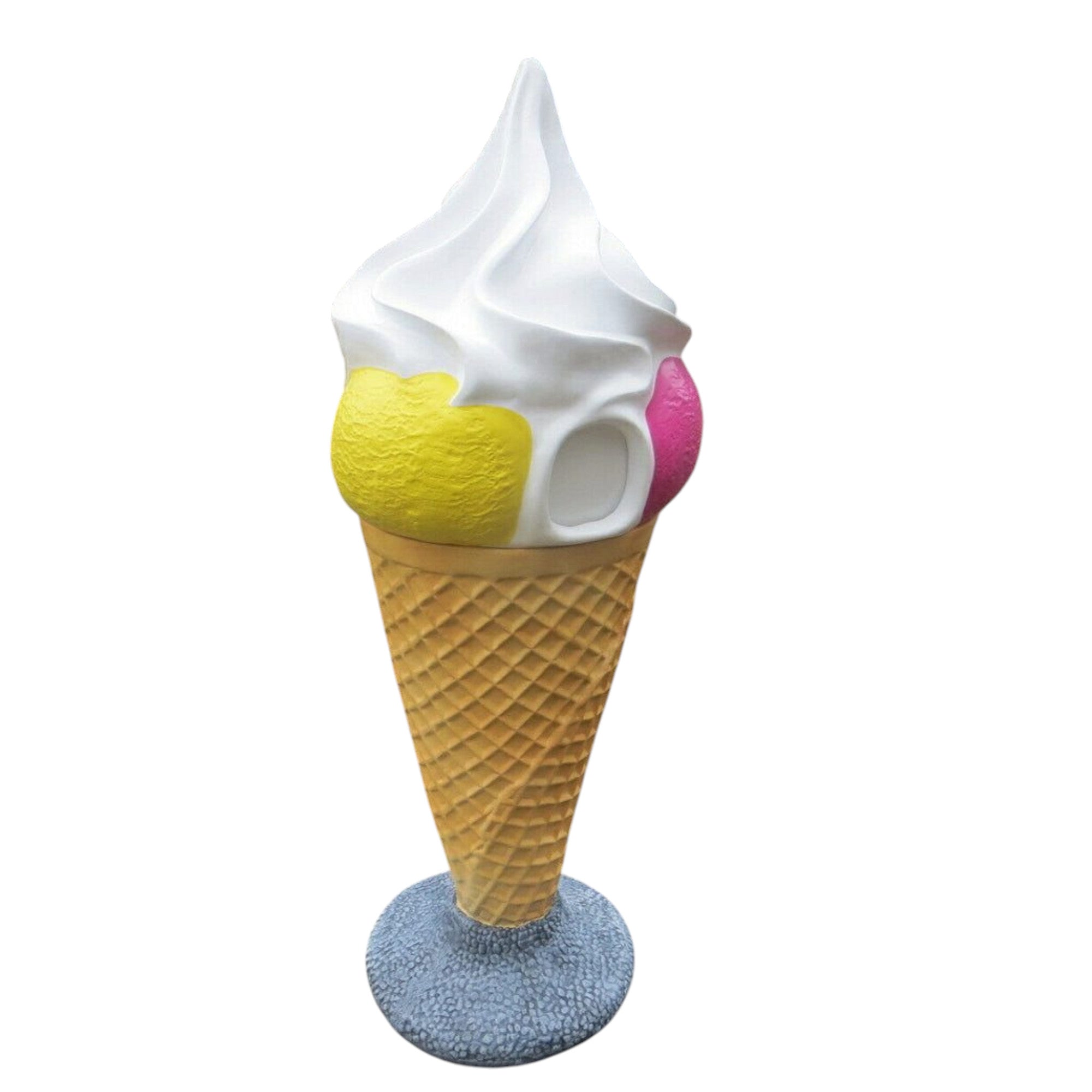 Eis-Mülleimer 165cm Eistüte 3 Eis mit Sahne +Ständer Deko Werbefigur EIS Werbung