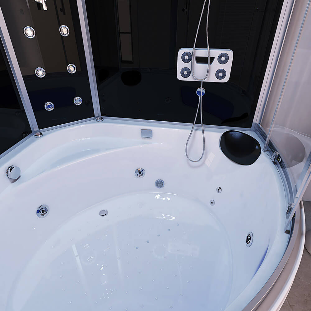 XL Luxus LED Dampfdusche inkl. Whirlpool-SET 135x135x215 Dampfsauna-Duschtempel+OZON 2025