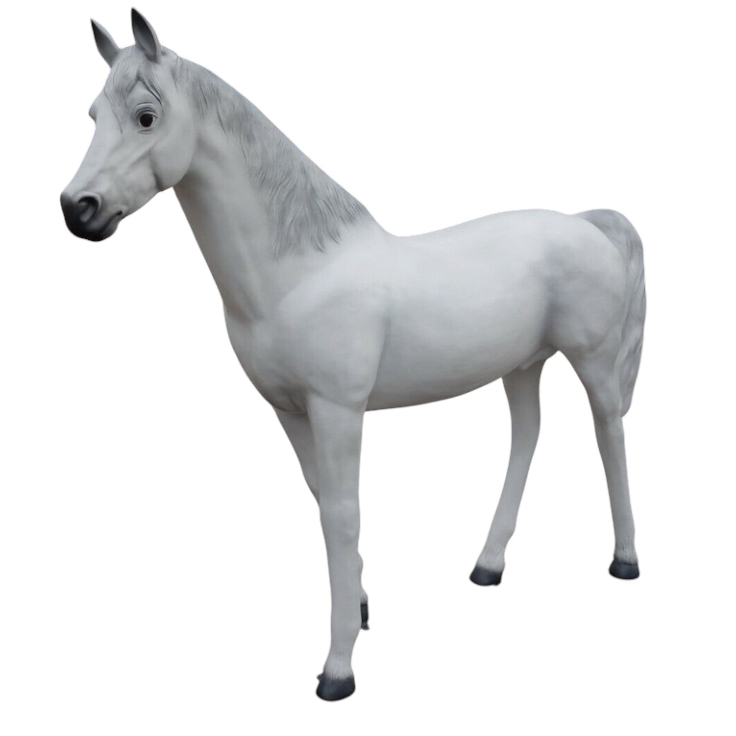 XXL Pferd lebensgross Gartendeko 220 cm Premium Schimmel Deko Figur weiß