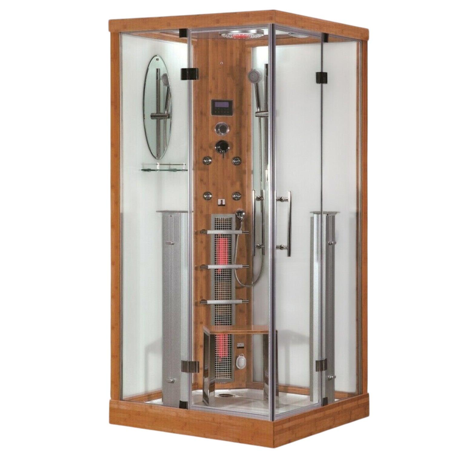 XXL Luxus LED Dampfdusche+Infrarotsauna Kombi Infrarot Sauna Wärmekabine 100x100