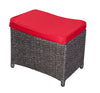 XXL Luxus Premium Garten Polyrattan Lounge SET grau-rot Gartenmöbel Balkonmöbel