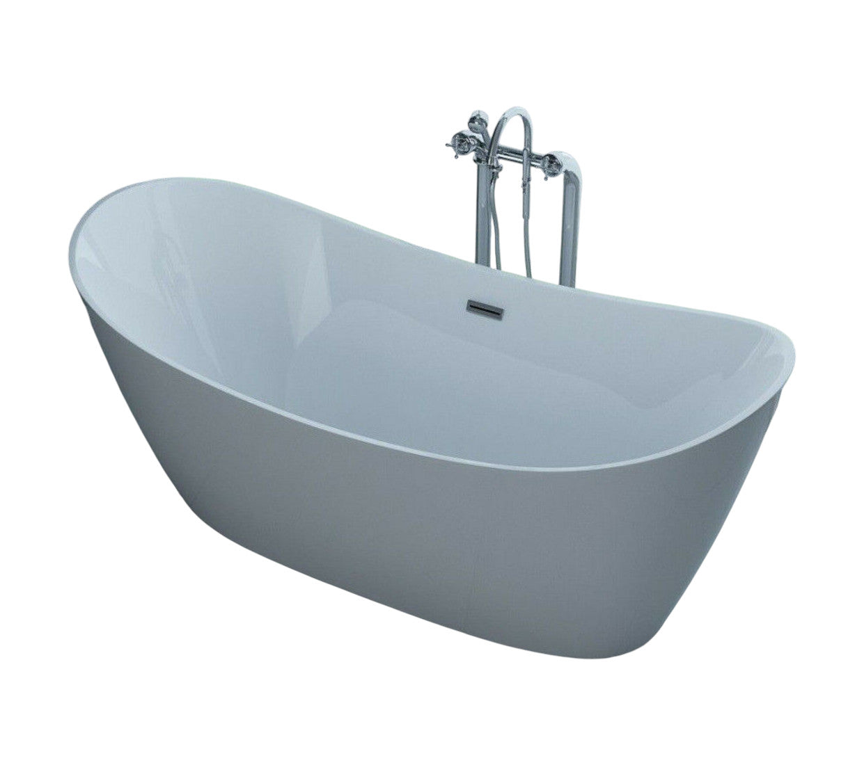 Luxus freistehende Badewanne 170 Designer Acrylwanne-Wanne mit. Ablauf Überlauf d