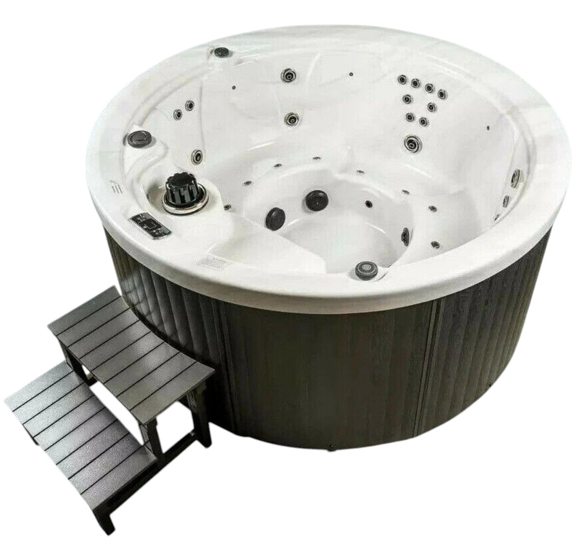 XXL Luxus LED Whirlpool 208 cm rund SPA Hot Tub Ozon Outdoor+Indoor 4 Personen v2