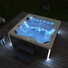 XXL Luxus SPA LED Whirlpool SET 207x207 Farblicht Outdoor Indoor Pool +Treppe+Abdeckung 5-Pers.