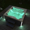 XXL Luxus SPA LED Whirlpool SET 207x207 Farblicht Outdoor Indoor Pool +Treppe+Abdeckung 5-Pers.