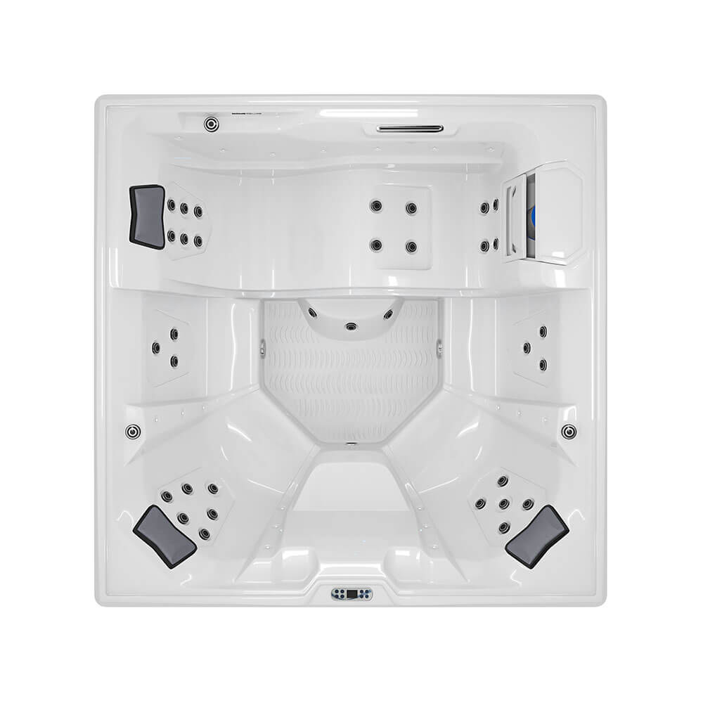 XXL Luxus SPA LED Whirlpool SET 207x207 Farblicht Outdoor Indoor Pool +Treppe+Abdeckung 5-Pers.