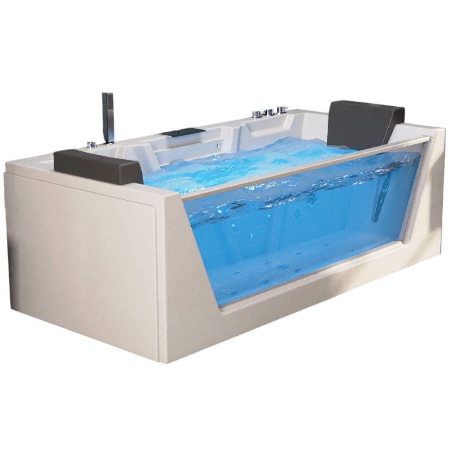Luxus LED Whirlpool Badewanne SET 180x88 cm +Heizung +Hydrojet+Ozon