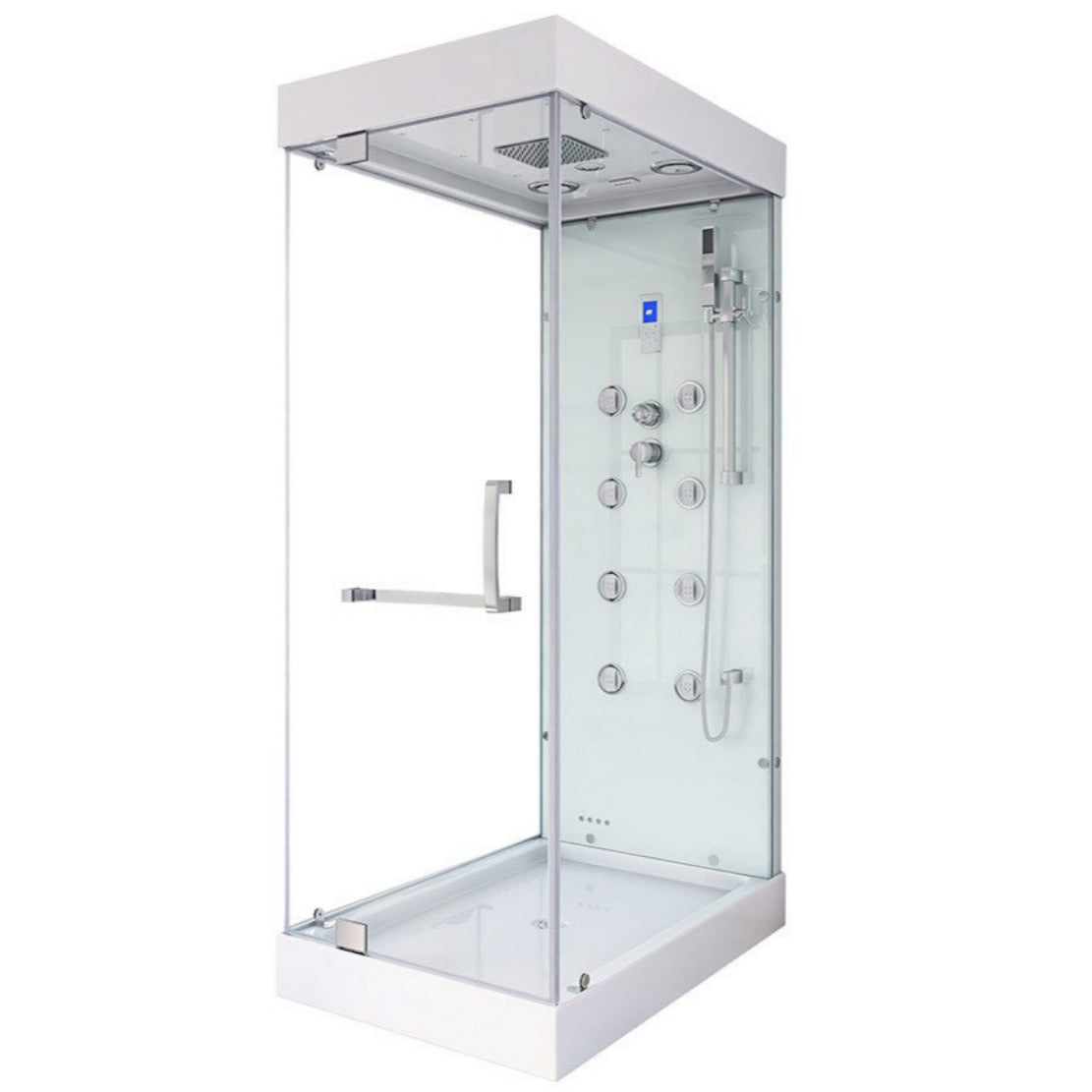 XXL Luxus LED Dampfdusche-Dampfsauna 120x80x220 Kombi Dusche SET+Radio weiss