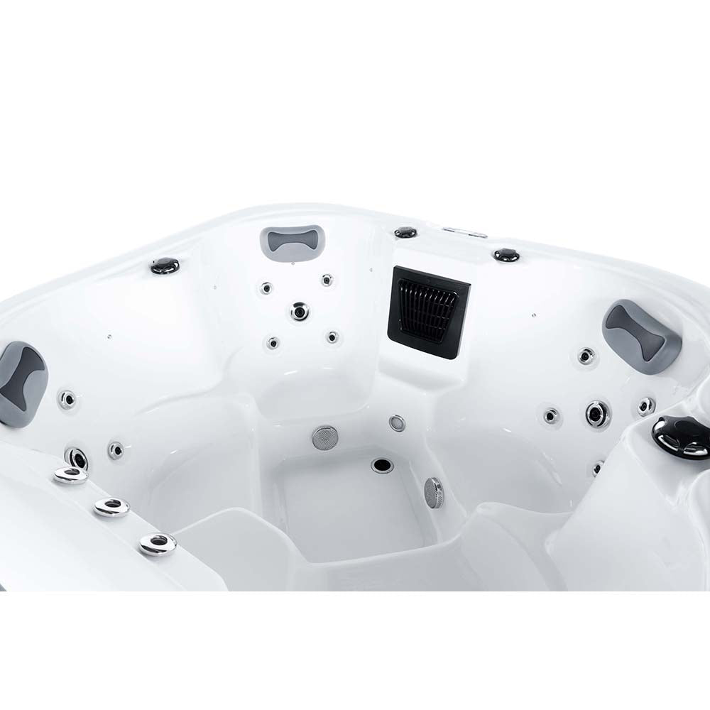 XXL Luxus SPA LED Whirlpool SET 180x160 Farblicht Outdoor Indoor Pool +Treppe+Abdeckung 4-Pers.