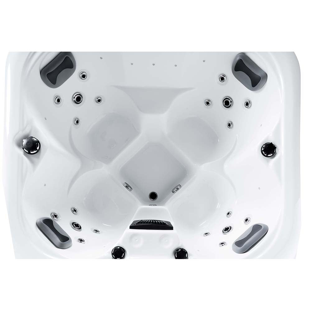 XXL Luxus SPA LED Whirlpool SET 180x160 Farblicht Outdoor Indoor Pool +Treppe+Abdeckung 4-Pers.