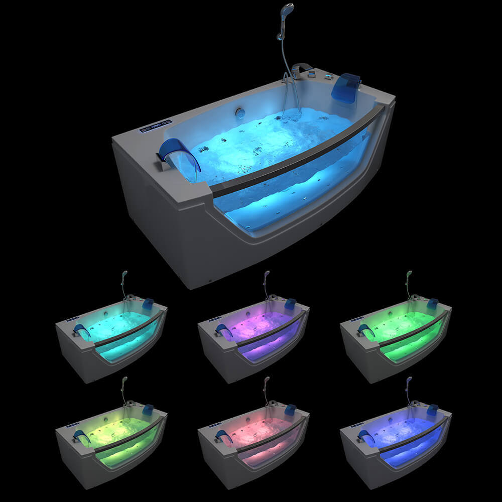 Luxus LED Whirlpool Badewanne SET 175x85 cm +Heizung +Hydrojet+Ozon NEU 2025