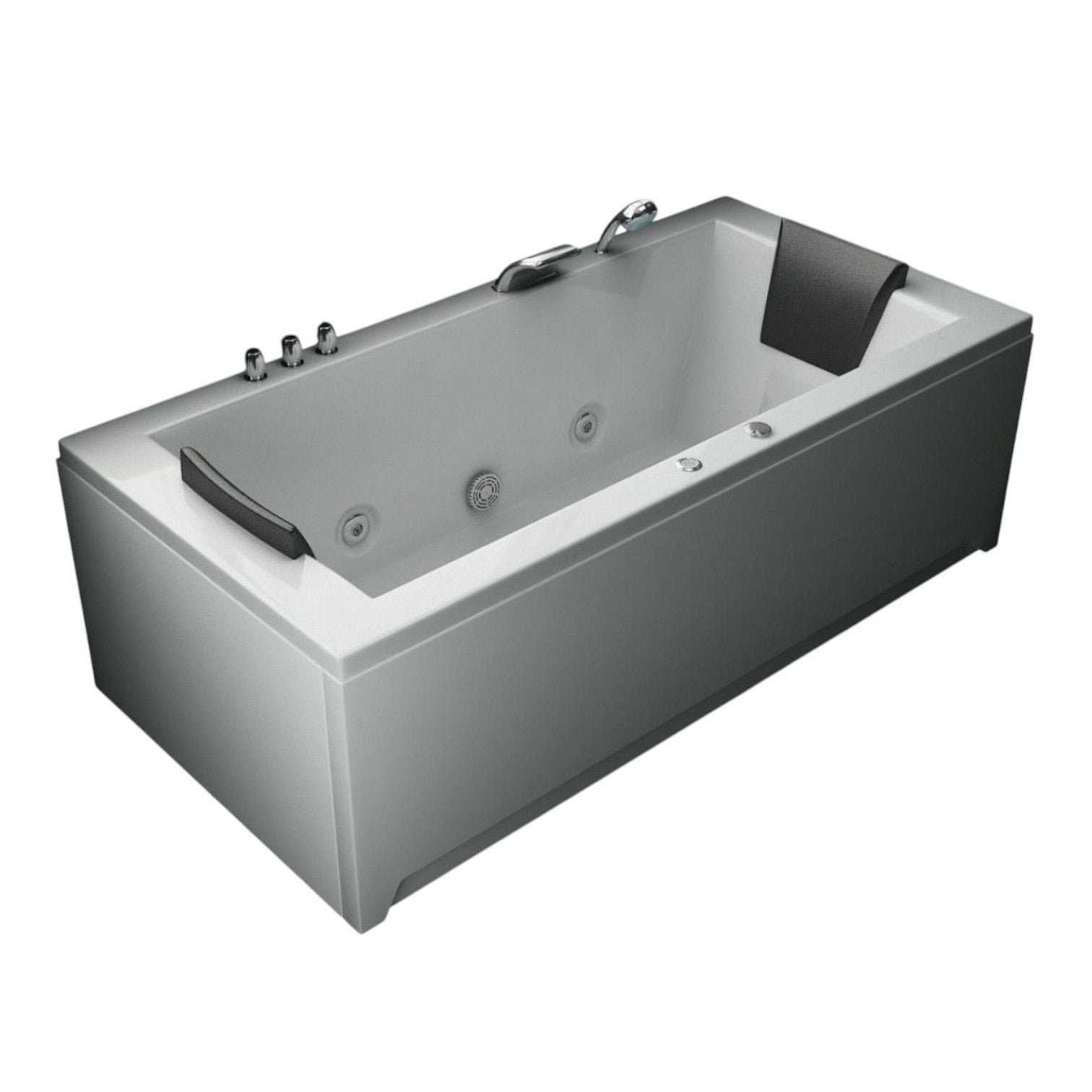 Luxus LED Whirlpool Badewanne SET 182x90cm +Armaturen+Hydrojet +Wasserfall  e