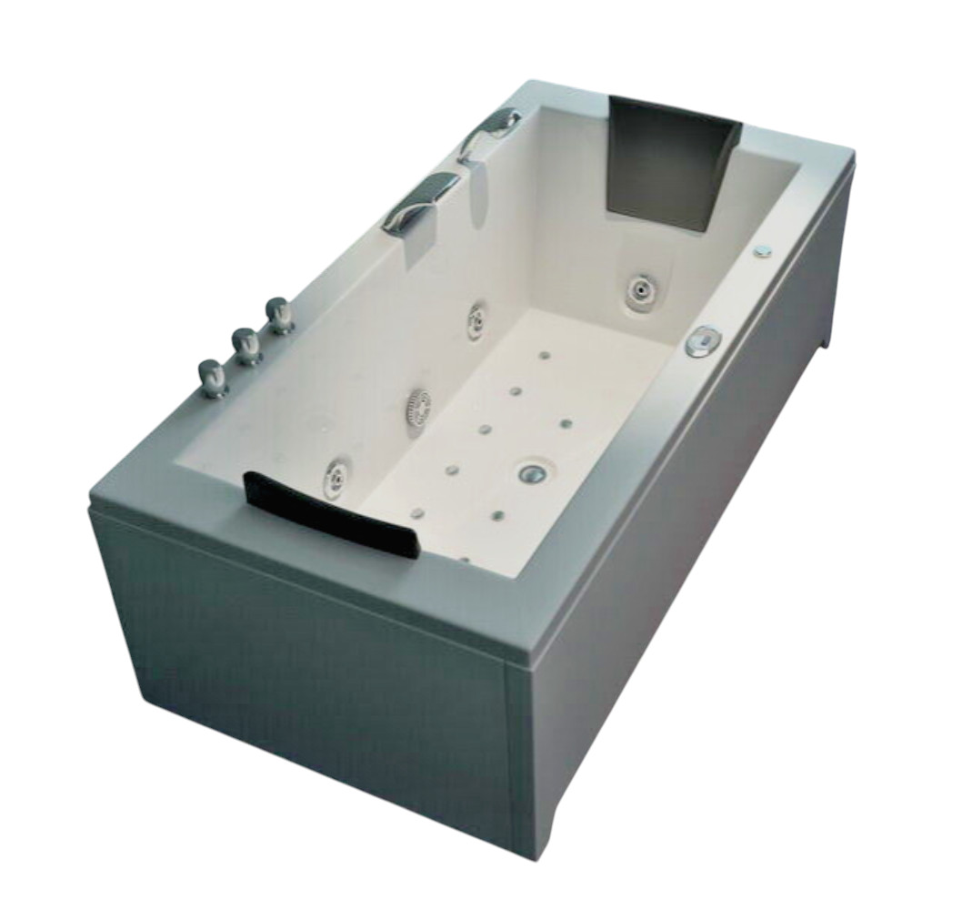 Luxus LED Whirlpool Badewanne SET 182x90cm +Heizung +Hydrojet +Ozon  f