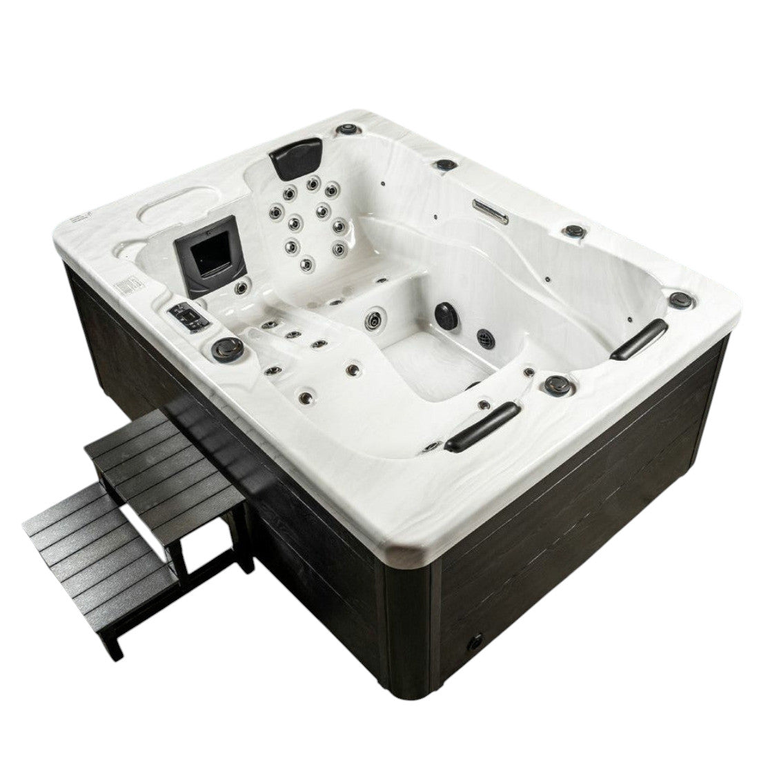 XXL Luxus SPA LED Whirlpool SET 210x160 Farblicht Outdoor+Indoor Pool 3 Personen b