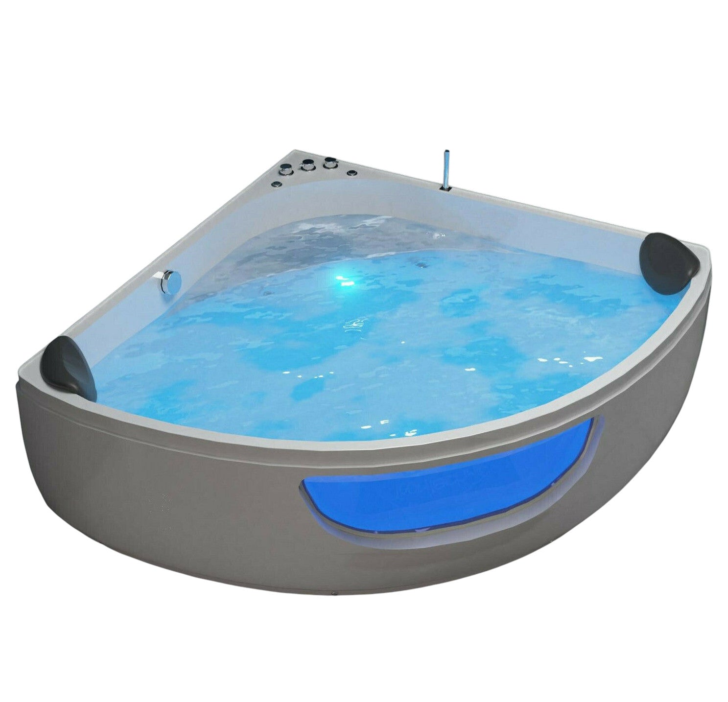 Luxus LED Whirlpool Badewanne SET 150x150 +Hydrojet Eckwhirlpool d