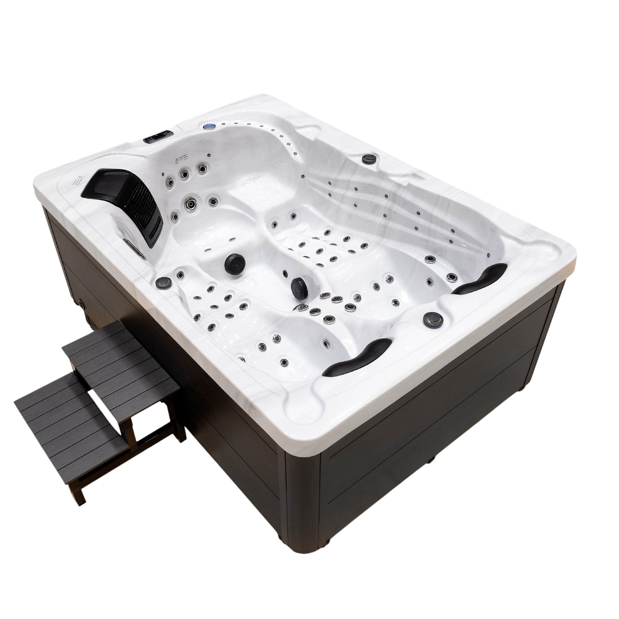 XXL Luxus SPA LED Whirlpool SET 220x156 Farblicht Outdoor+Indoor Pool 3 Pers. V2
