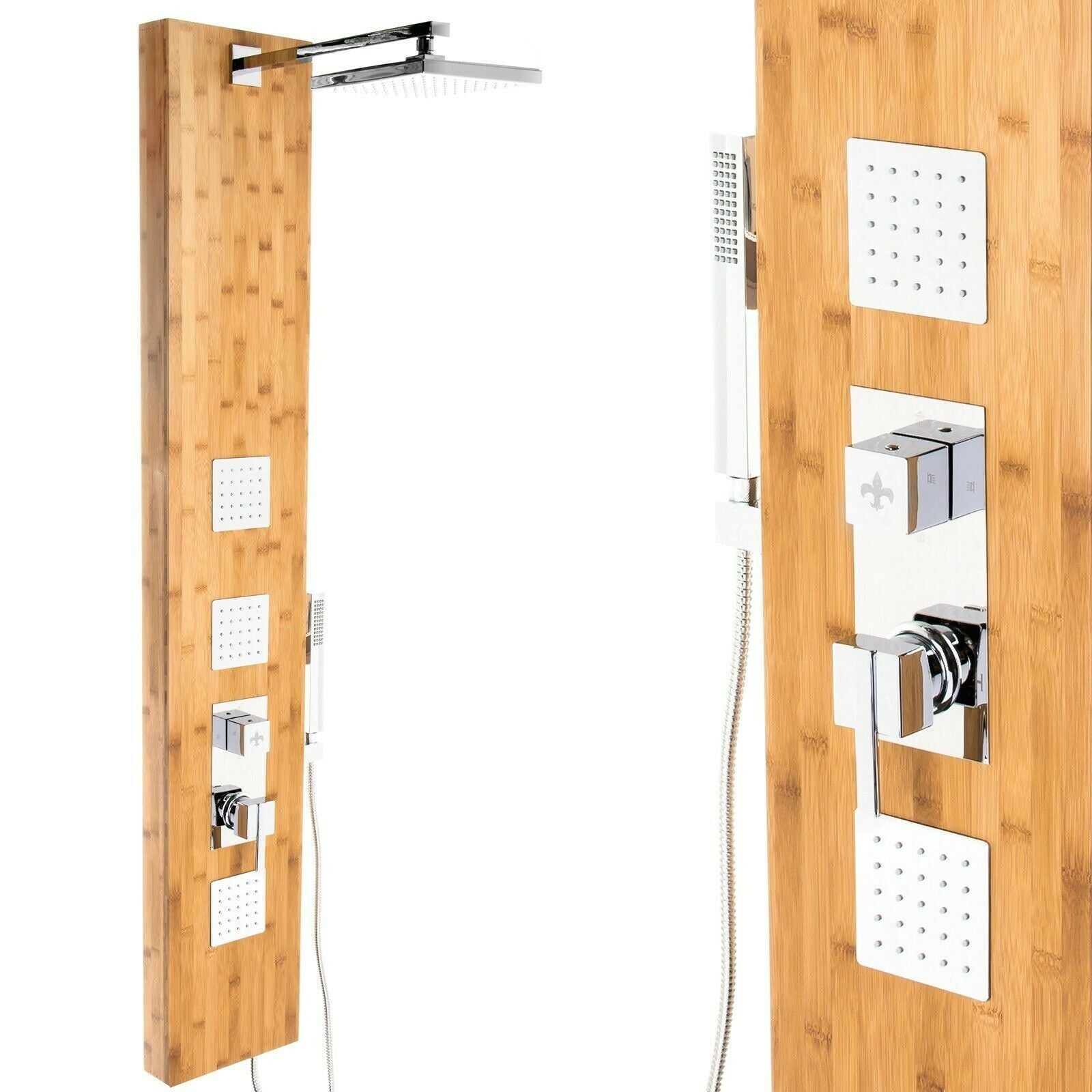 Bambus Premium Duschpaneel 150 Multifunktion Regendusche Handbrause Duschsäule