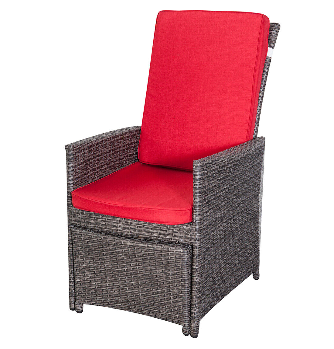 XXL Luxus Premium Garten Polyrattan Lounge SET grau-rot Gartenmöbel Balkonmöbel