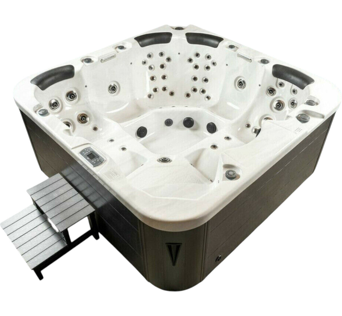 XXL Luxus SPA LED Whirlpool SET 230x230 Farblicht Outdoor+Indoor Pool 6 Personen