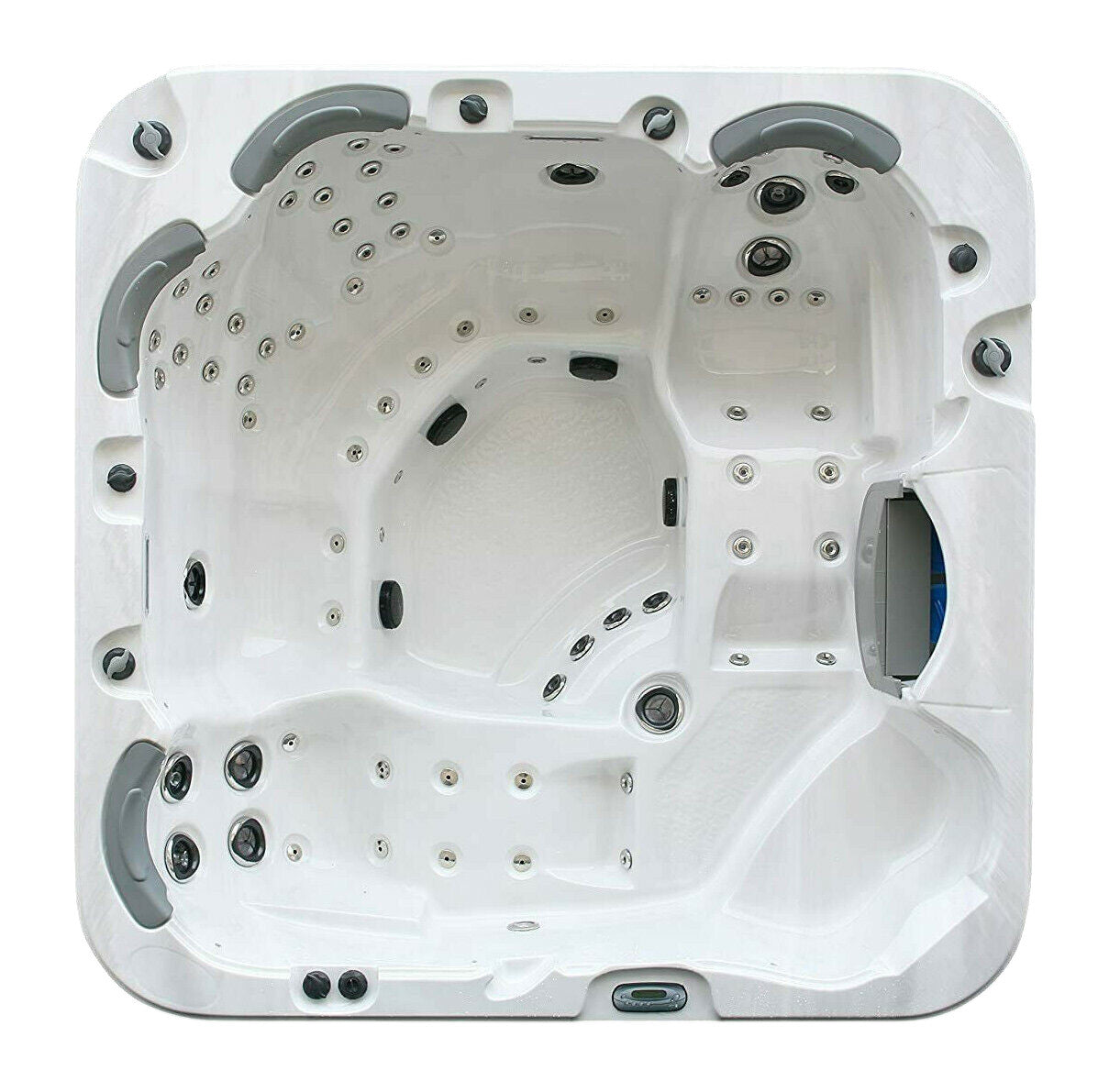 XXL Luxus SPA LED Whirlpool SET 230x230 Farblicht Outdoor+Indoor-Pool 6 P.