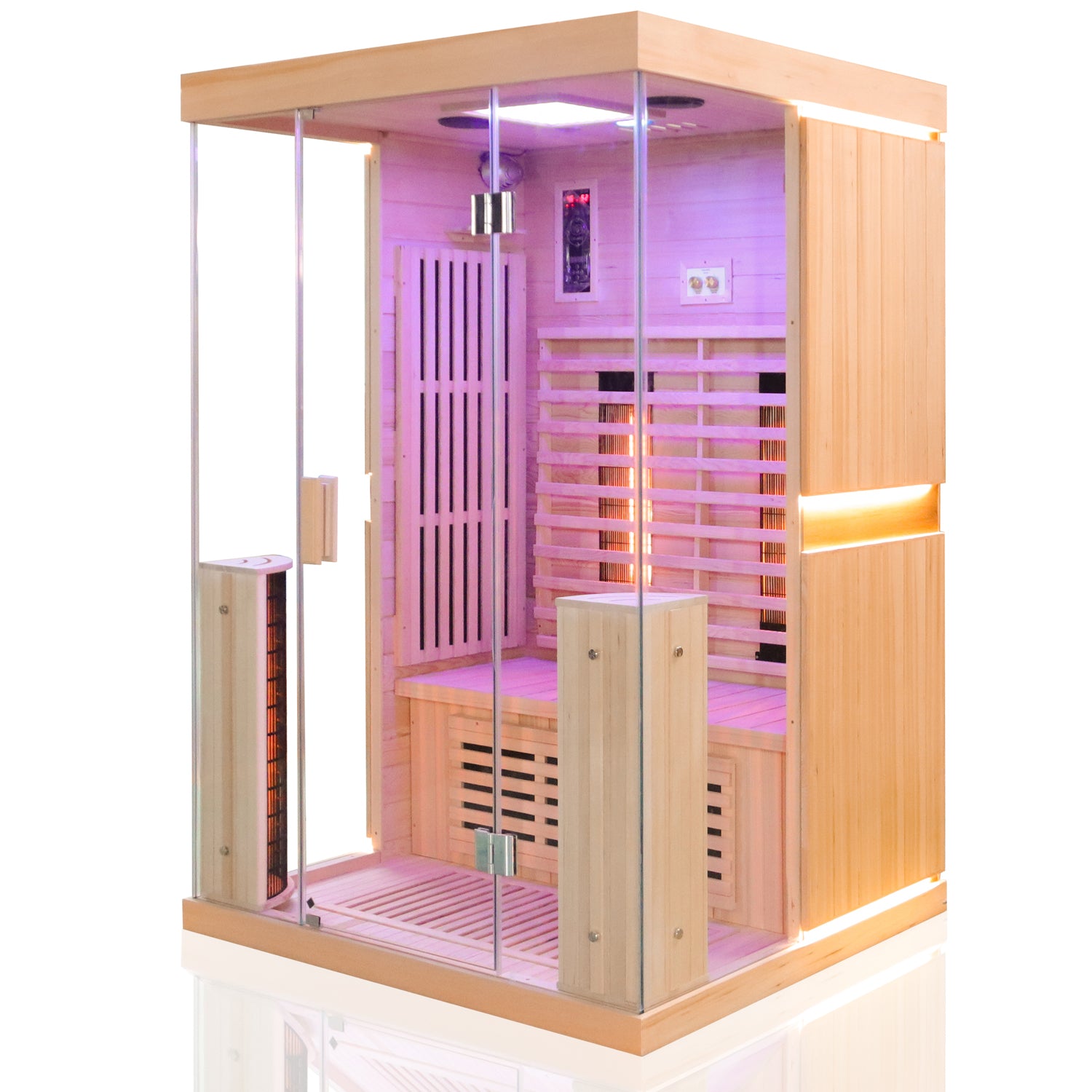 Luxus LED Infrarotsauna 130x105 Infrarotkabine Wärmekabine Sauna  Vollspektrum 2025