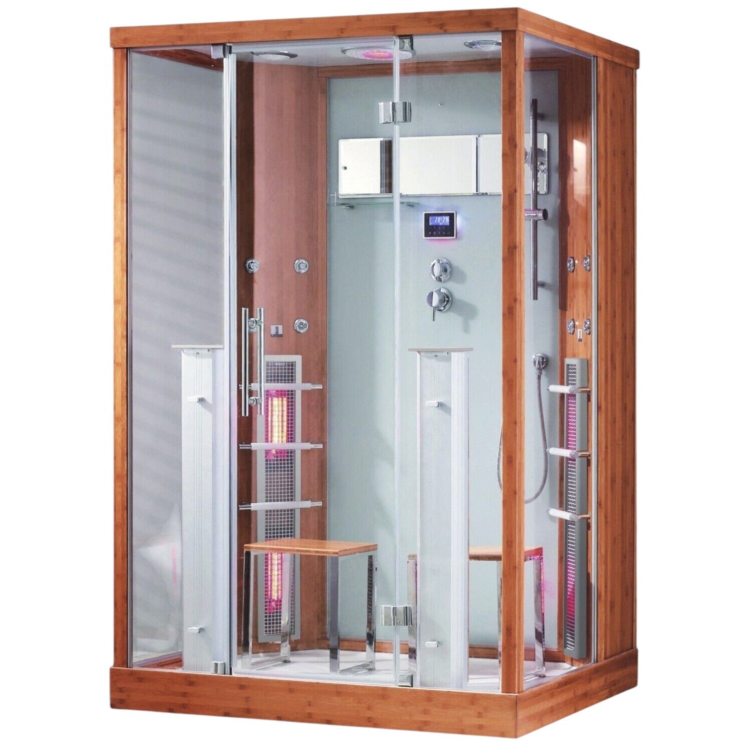 XXL Luxus LED Dampfdusche +Infrarotsauna Kombi 145x90 Infrarot Sauna-Wärmekabine
