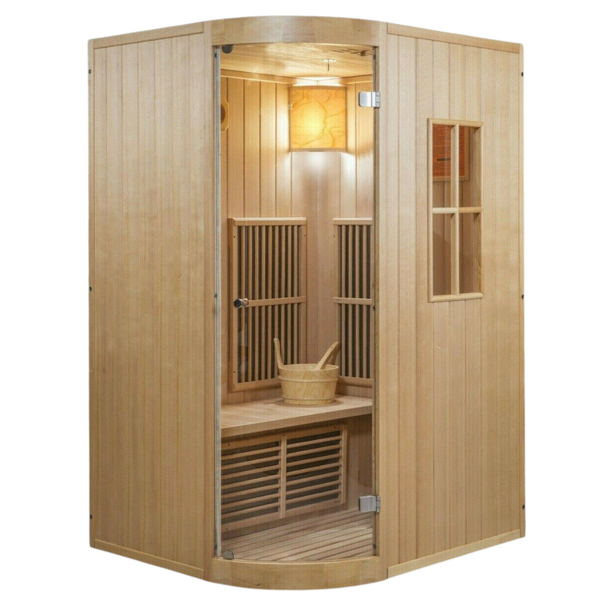 XXL Luxus Infrarotsauna+Infrarotkabine-Kombi SET Sauna inkl. Saunaofen 2 Pers.