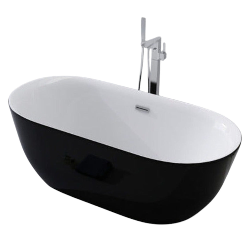 Luxus Whirlpool Badewanne freistehend 170x80 cm schwarz 12x Air Jet Neustes Modell