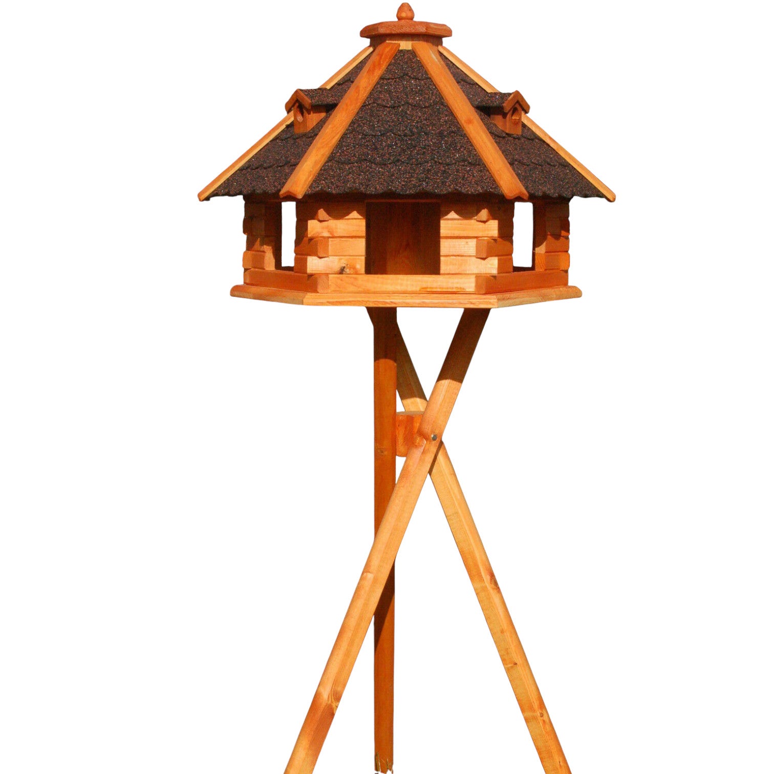 XXXL Premium Vogelhaus ⌀70x45 cm mit/ohne Solar/Ständer Futterhaus Vogelvilla WoW