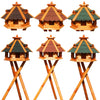 XXL Premium Vogelhaus mit /ohne Ständer / Solar Holz Futterhaus  Vogelfutterhaus