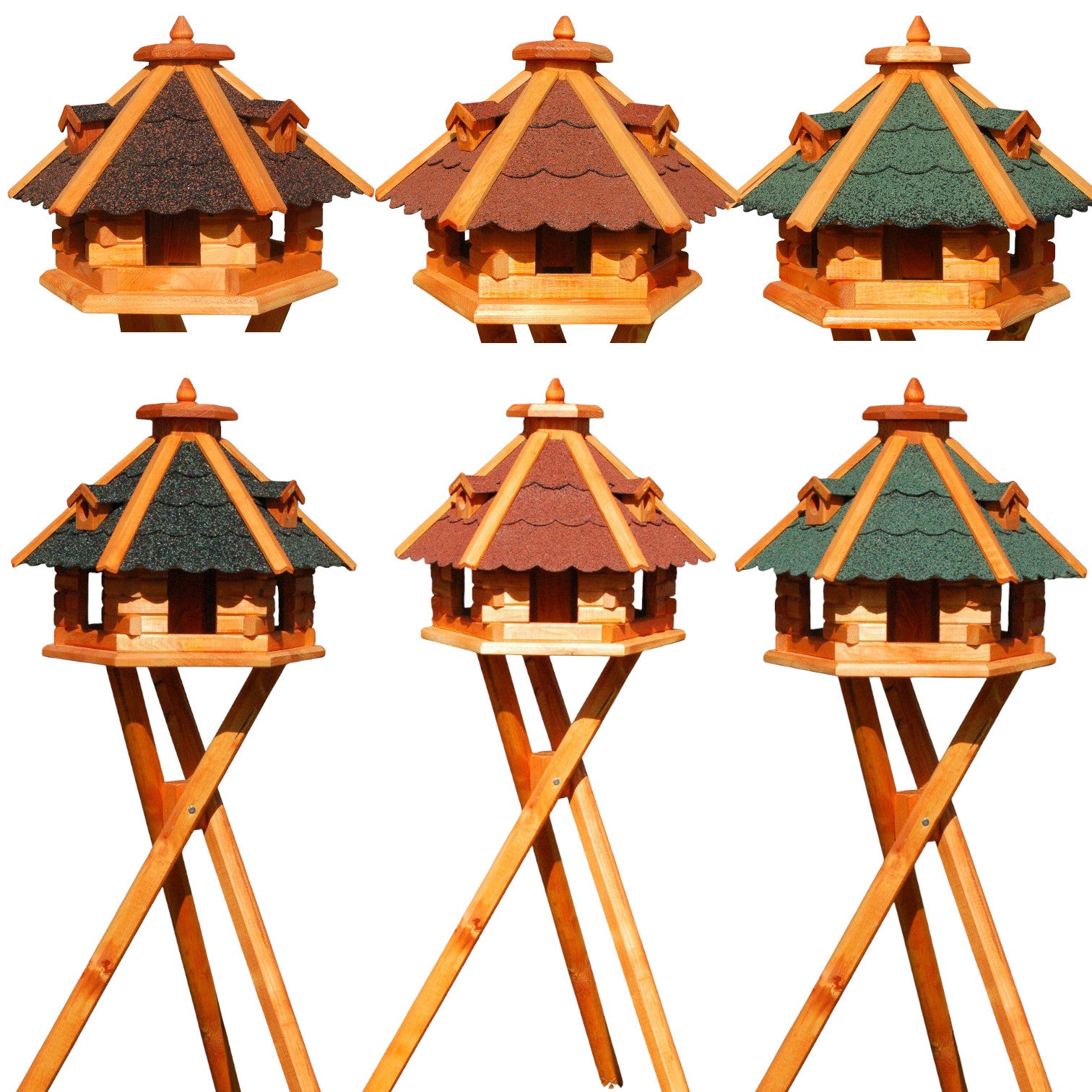 XXL Premium Vogelhaus mit /ohne Ständer / Solar Holz Futterhaus  Vogelfutterhaus