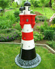 XXL Leuchtturm 115 cm hoch rot/weiß+Beleuchtung Garten Deko
