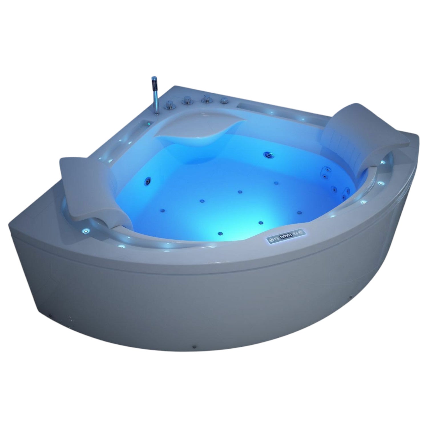 Luxus LED Whirlpool Badewanne SET 160x160 +Hydrojet +Heizung +Ozon