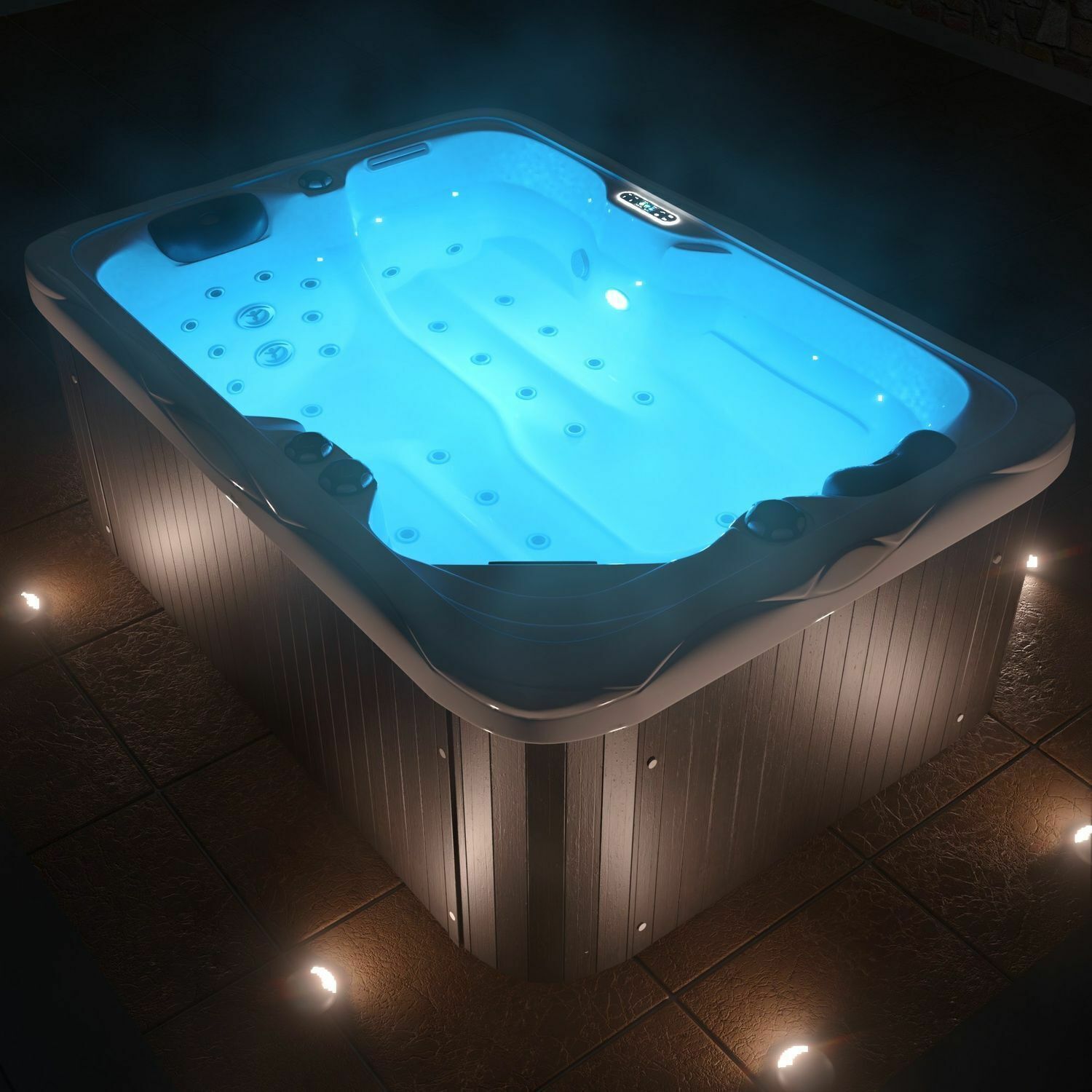 XXL Luxus SPA LED Whirlpool SET 190x135 cm Outdoor+Indoor Pool Ozon Modell 2024