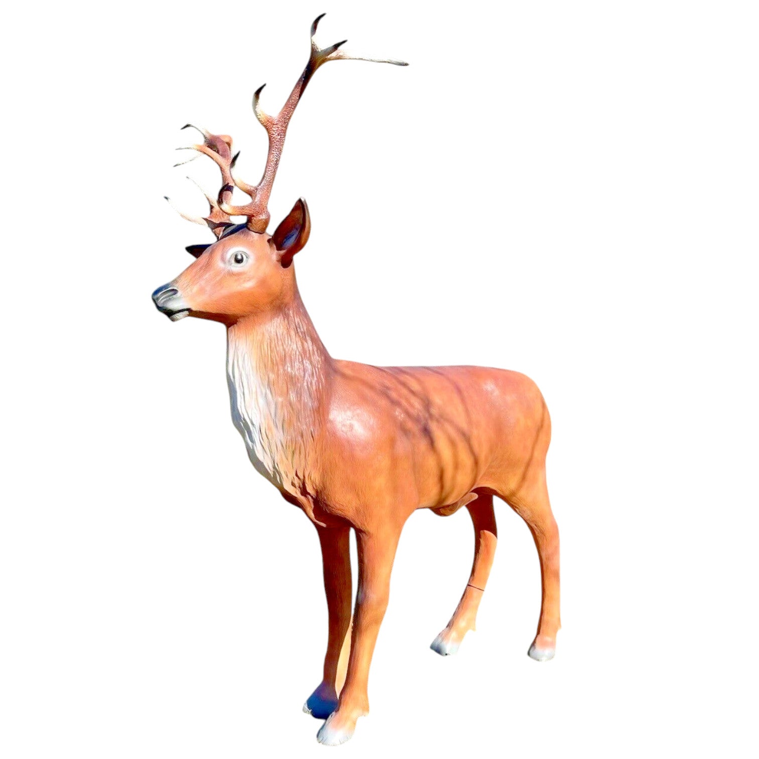 XXL Rothirsch Hirsch lebensgross 250 cm Wild Gartenfigur Garten Deko-Figur v2