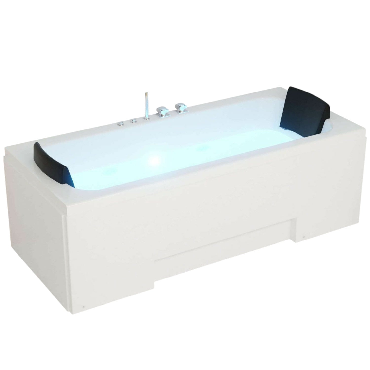 XXL Luxus LED Whirlpool Badewanne SET 170x75 +Hydrojet Eckwhirlpool v2