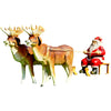 XXL 2x Rentier+Schlitten+Weihnachtsmann ca. 160 cm Garten Deko Figur Santa-Gespann