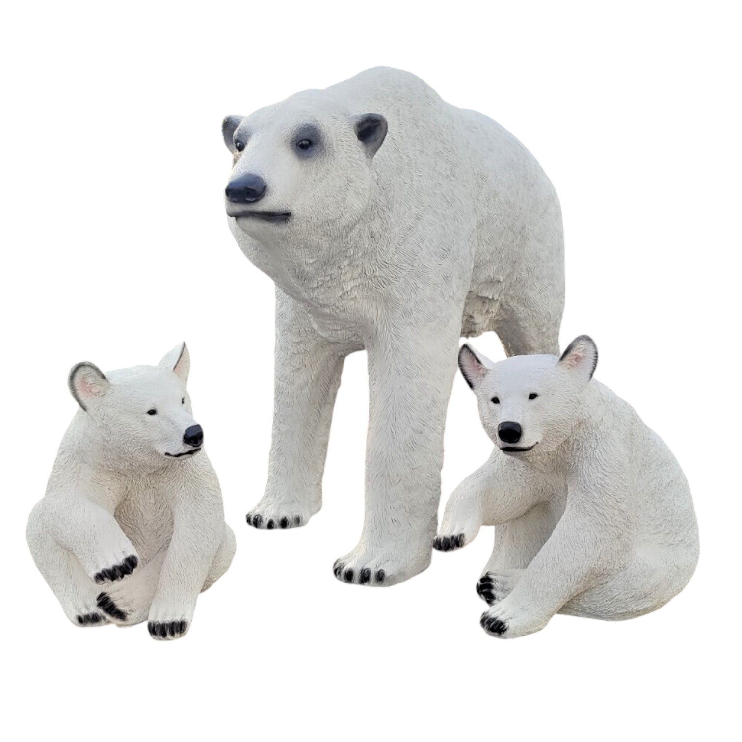 XXL Eisbär +2x Kind Familie SET  lebensgross 190x120x65 cm Garten Deko Figur NEU