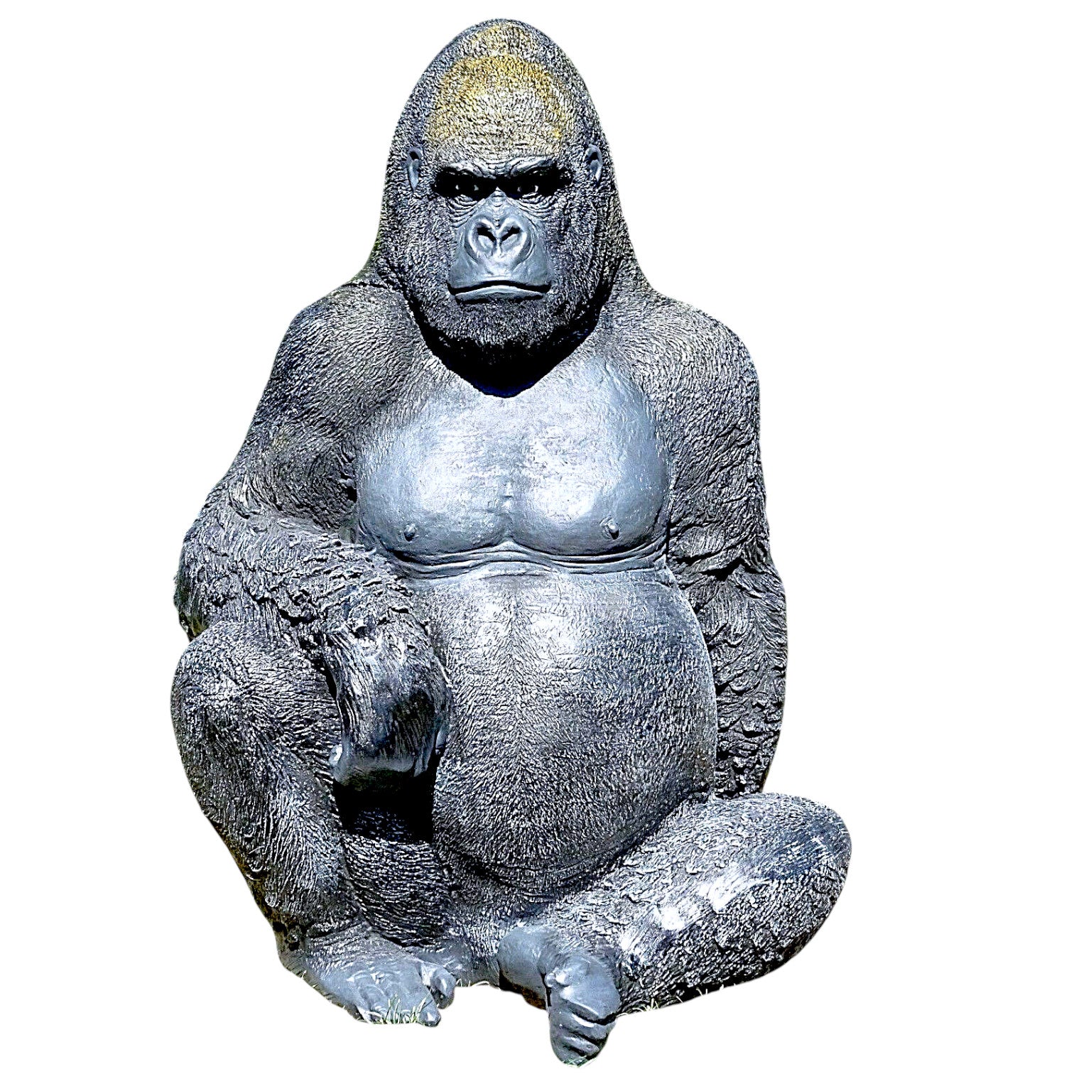 XXL Premium sitzender Gorilla 120 cm lebensgross Affe Tier-Garten-Deko-Figur