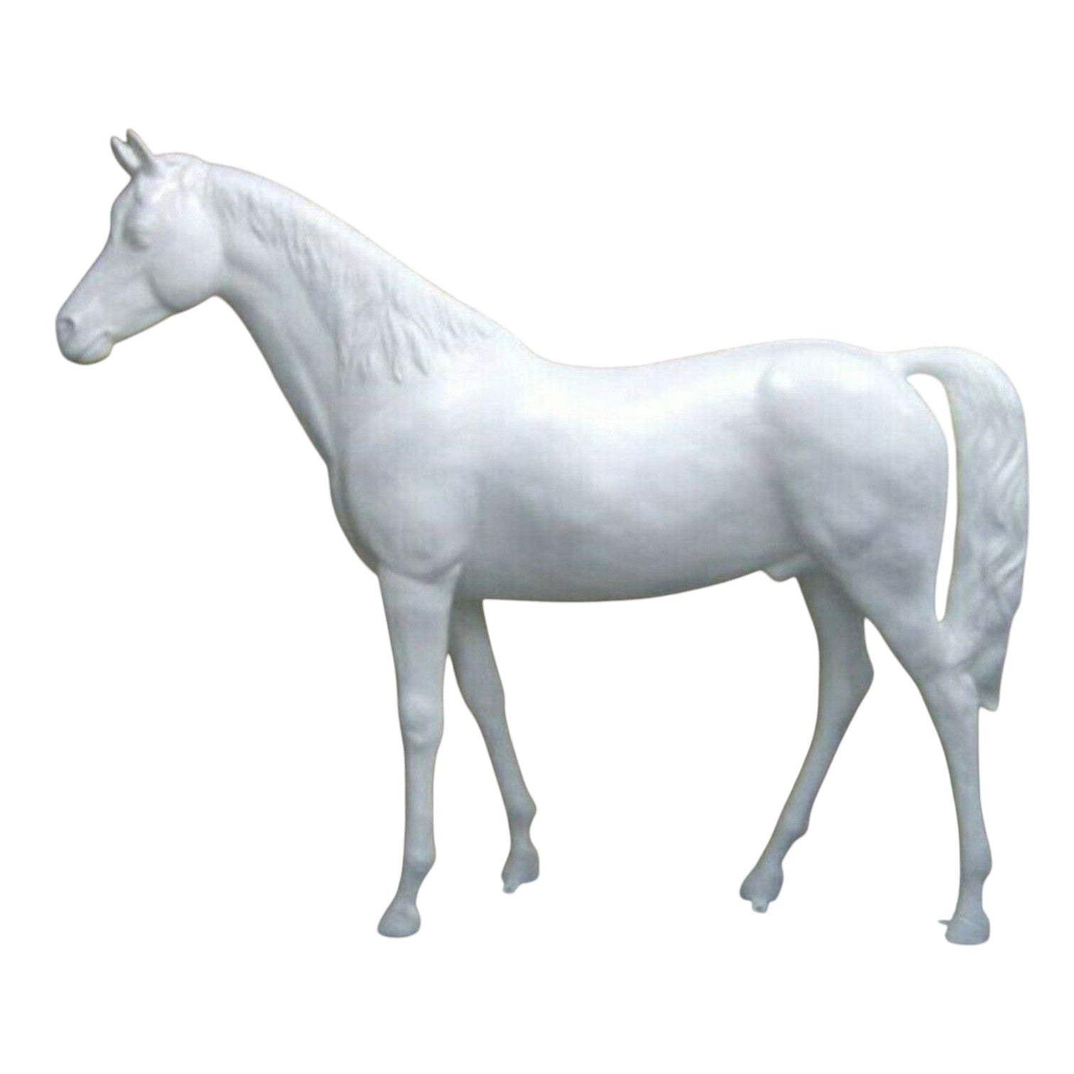 XXL Pferd lebensgross verstärkt Gartendeko lebensecht 220 cm Garten Deko weiss grundiert