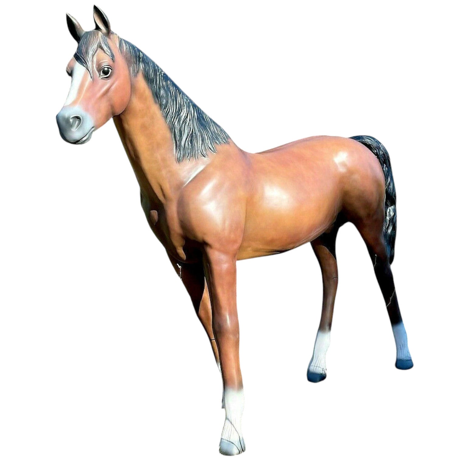 XXL Pferd lebensgross Gartendeko 220 cm Premium Gartendekoration Deko Figur g