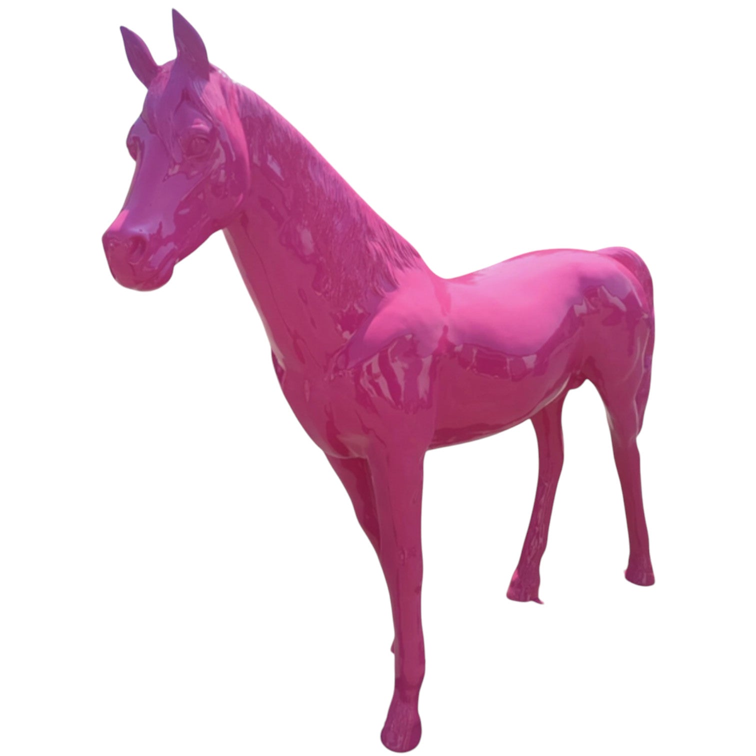 XXL Premium Pferd lebensgross Gartendeko ca. 220 cm Garten Deko Figur Farbe: Pink Lack