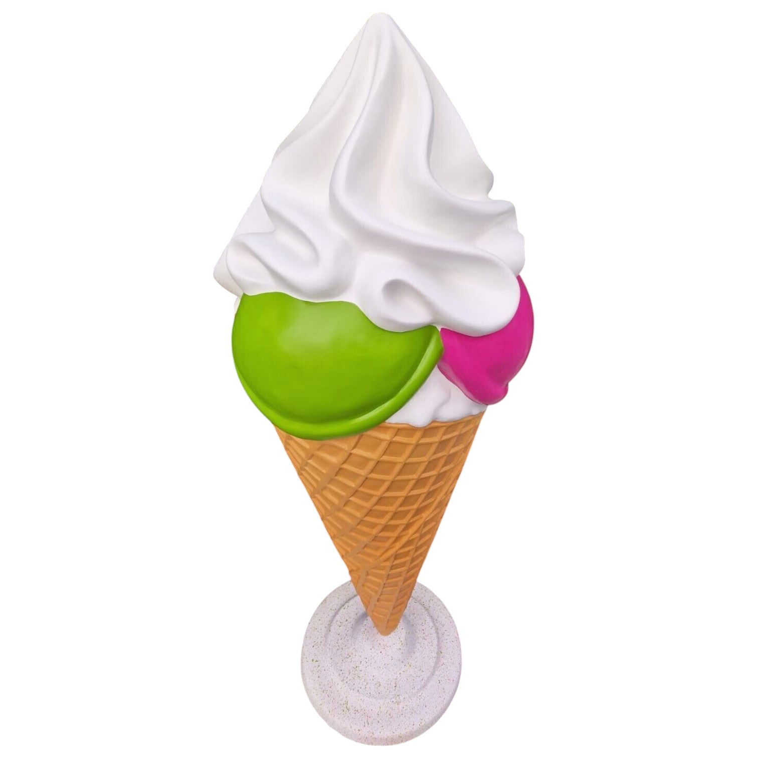 XL Eistüte 3 Eis Kugel m. Sahne 140 cm hoch +Ständer Deko Werbefigur EIS Werbung
