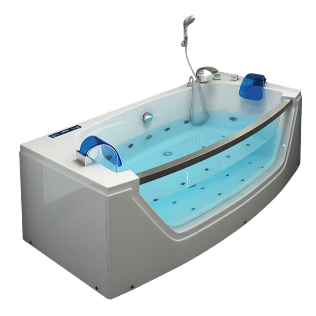 Luxus LED Whirlpool Badewanne SET 175x85 cm +Heizung +Hydrojet+Ozon NEU