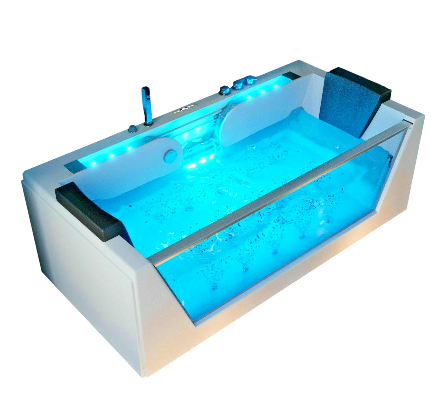 Luxus LED Whirlpool Badewanne SET 179x85 cm +Heizung +Hydrojet + Ozon