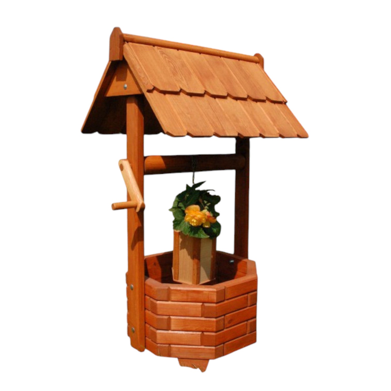 Holzbrunnen 75 cm Gartenbrunnen imprägniert massiv Garten Deko Zierbrunnen  Neu