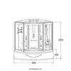 XL Luxus LED Dampfdusche inkl. Whirlpool-SET 150x150 x220 black Dampfsauna-Duschtempel+OZON 2025