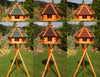 XXXL Premium Vogelhaus ⌀70x45 cm mit/ohne Solar/Ständer Futterhaus Vogelvilla WoW