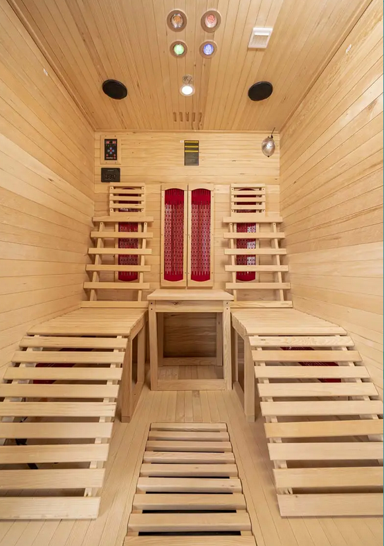 XXL Luxus LED Infrarotsauna 150x150x190 Infrarotkabine Wärmekabine Sauna 2 Pers.
